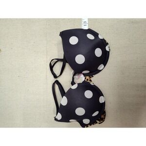 Victorias Secret‎ PINK Wear Everywhere T-Shirt Bra 34B Polka Dot Leopard Print
